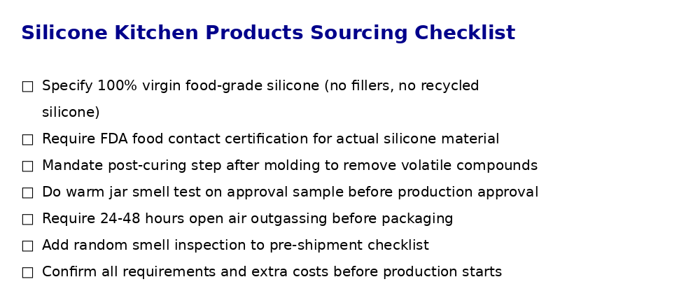 Silicone Kitchen Products Sourcing Checklist for Importers from China