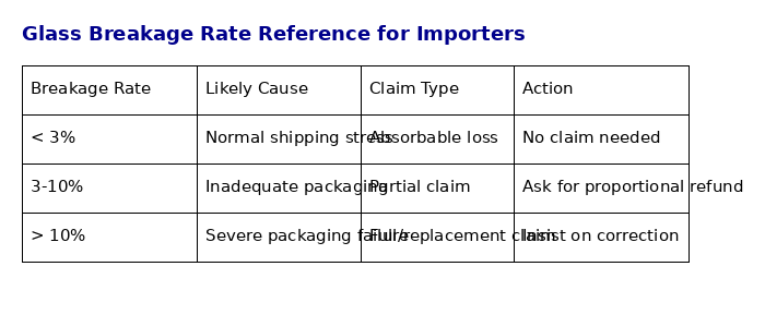 Glass Breakage Rate Comparison and Claim Guide for Importers