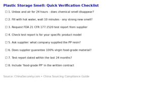 Food-Grade PP Plastic Verification Checklist for Importers from China