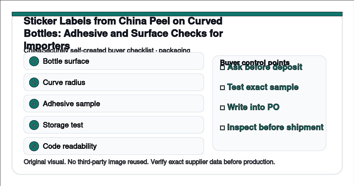 Checklist for testing sticker label adhesion on curved bottles before ordering from China
