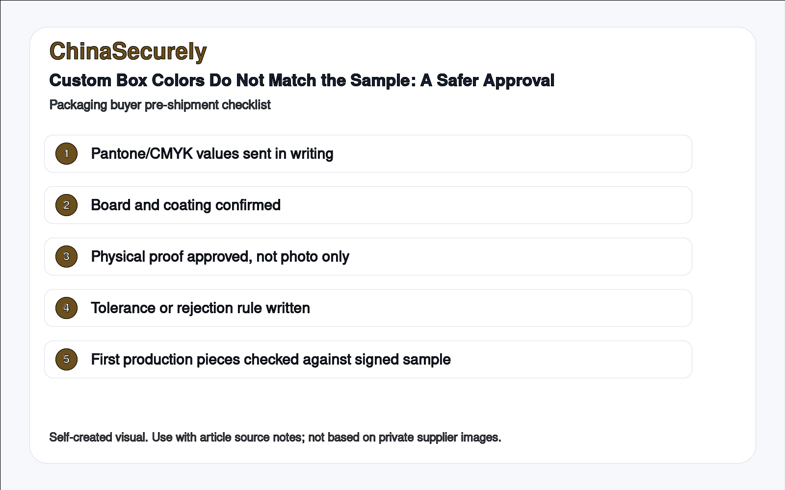 Custom Box Colors Do Not Match the Sample: A Safer Approval Process for Small Orders checklist visual