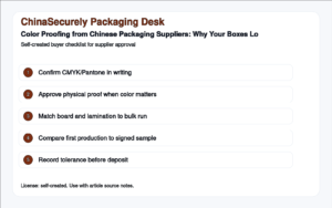 Color Proofing from Chinese Packaging Suppliers: Why Your Boxes Look Different checklist visual