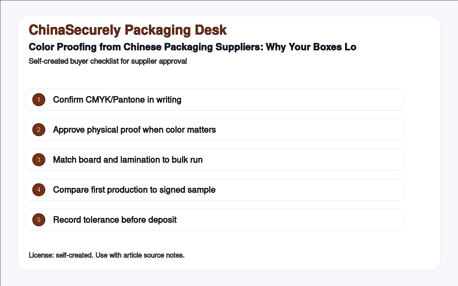 Color Proofing from Chinese Packaging Suppliers: Why Your Boxes Look Different checklist visual