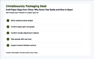 Kraft Paper Bags from China: Why Some Tear Easily and How to Specify the Right Grade checklist visual