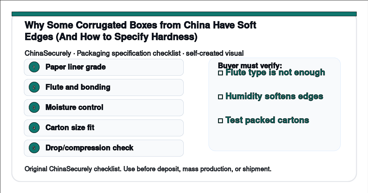 Corrugated box strength checklist for importers sourcing cartons from China.