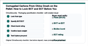 ChinaSecurely corrugated carton BCT and ECT specification checklist for small importers sourcing from China