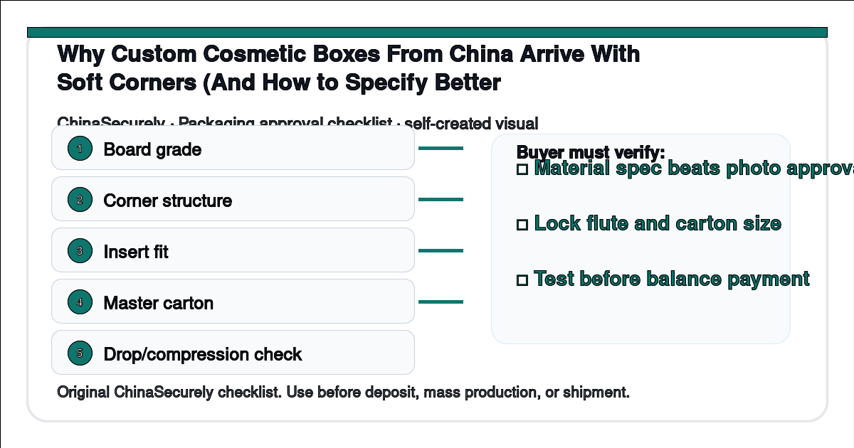 Checklist showing how buyers can specify stronger cosmetic boxes from China before production.