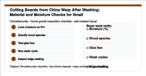 ChinaSecurely cutting board warp and moisture verification checklist