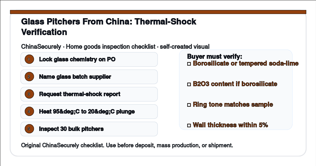 ChinaSecurely glass pitcher borosilicate vs soda-lime verification checklist for small importers