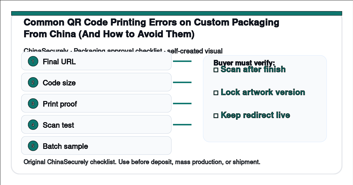 QR code prepress and mass-printing checklist for custom packaging from China.