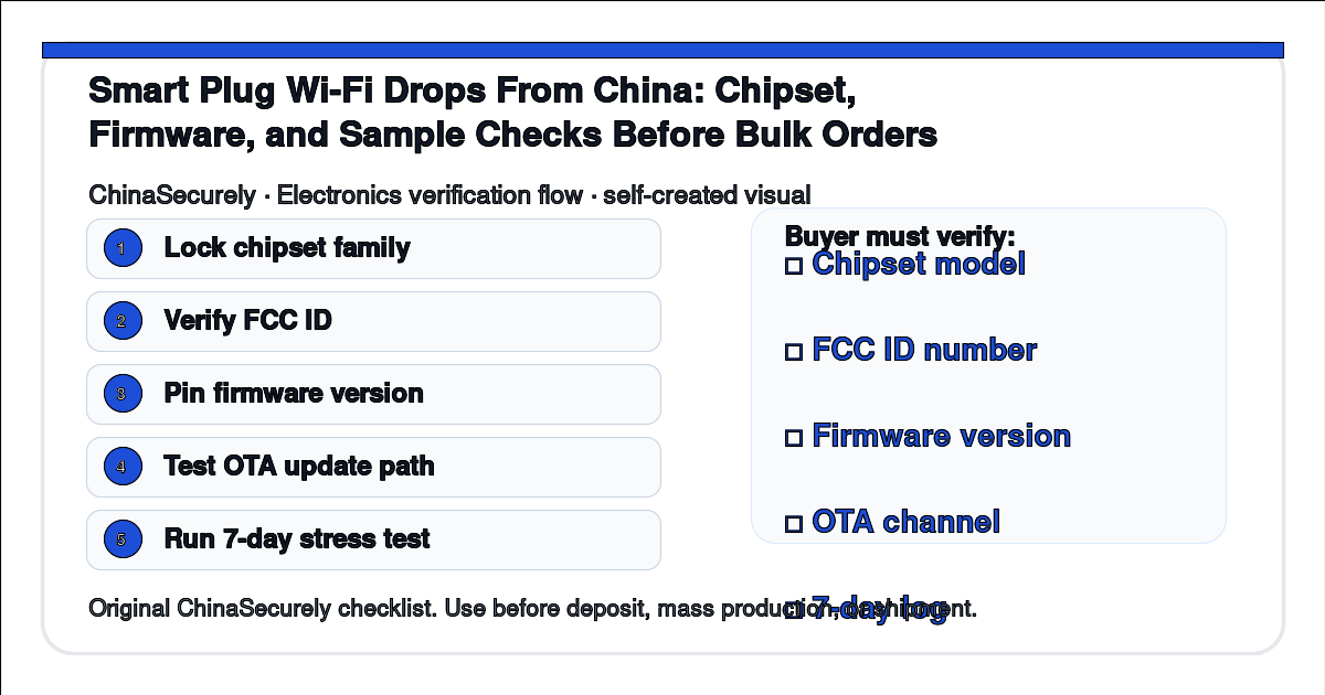 ChinaSecurely smart plug Wi-Fi dropout verification flow for importers