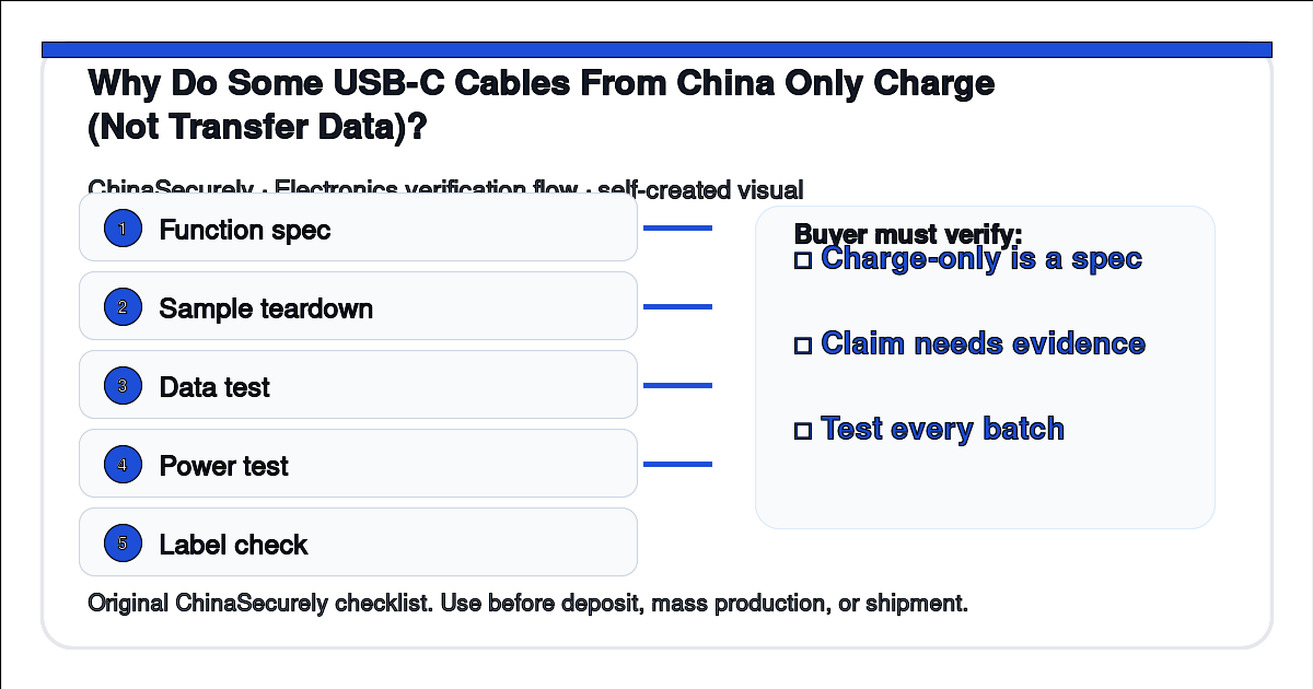 USB-C cable function test checklist for importers buying from China.