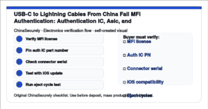 ChinaSecurely USB-C to Lightning cable MFi authentication verification flow