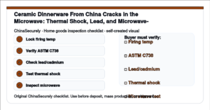 ChinaSecurely ceramic dinnerware thermal shock and microwave-safety verification checklist for small importers
