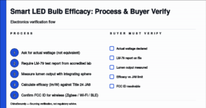 ChinaSecurely smart LED bulb efficacy and Title 24 verification flowchart