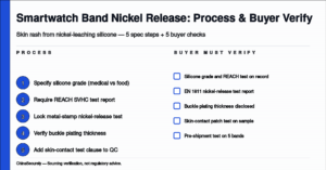 ChinaSecurely Smartwatch Band Nickel Release: Process & Buyer Verify sourcing verification flow and buyer checks
