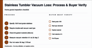 ChinaSecurely stainless steel tumbler vacuum retention summer LCL verification checklist