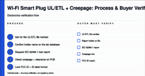ChinaSecurely Wi-Fi smart plug UL ETL listing and creepage clearance verification flow